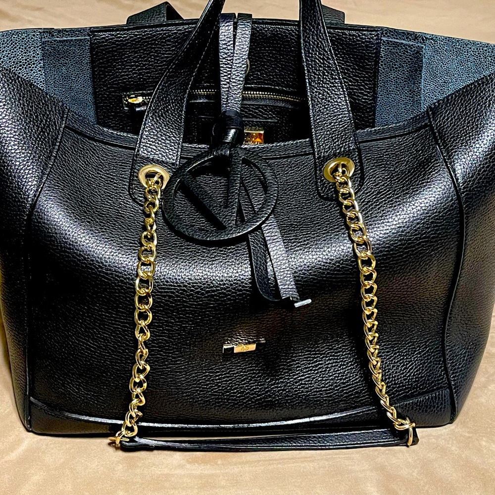Valentino Black Chain Strap Tote Style Bag